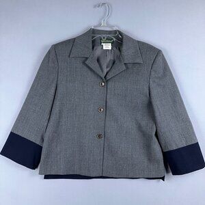 Harve benard holtzman blazer Jacket Womens Size 8 2 button Up lined Gray